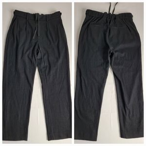 Vince Sz M Flannel Pants Pull On Wool Straight Pockets Ankle Crop Black
